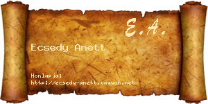 Ecsedy Anett névjegykártya