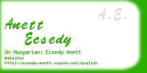 anett ecsedy business card